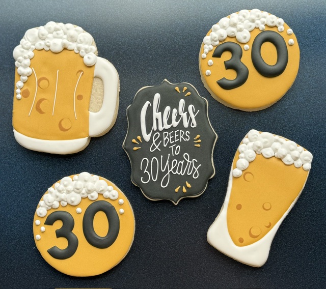 Birthday themed custom cookies