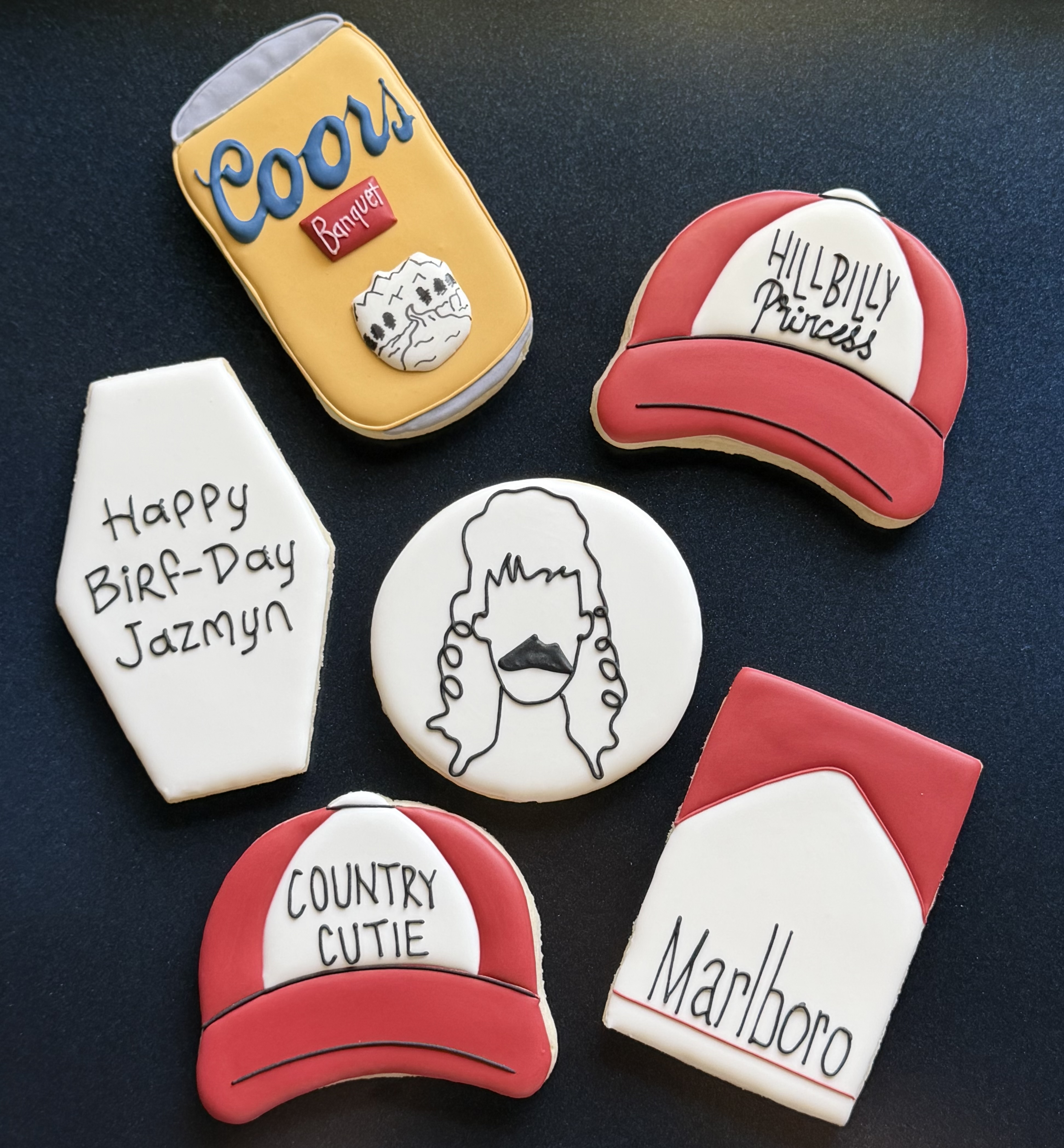 Joe Dirt themed cookies