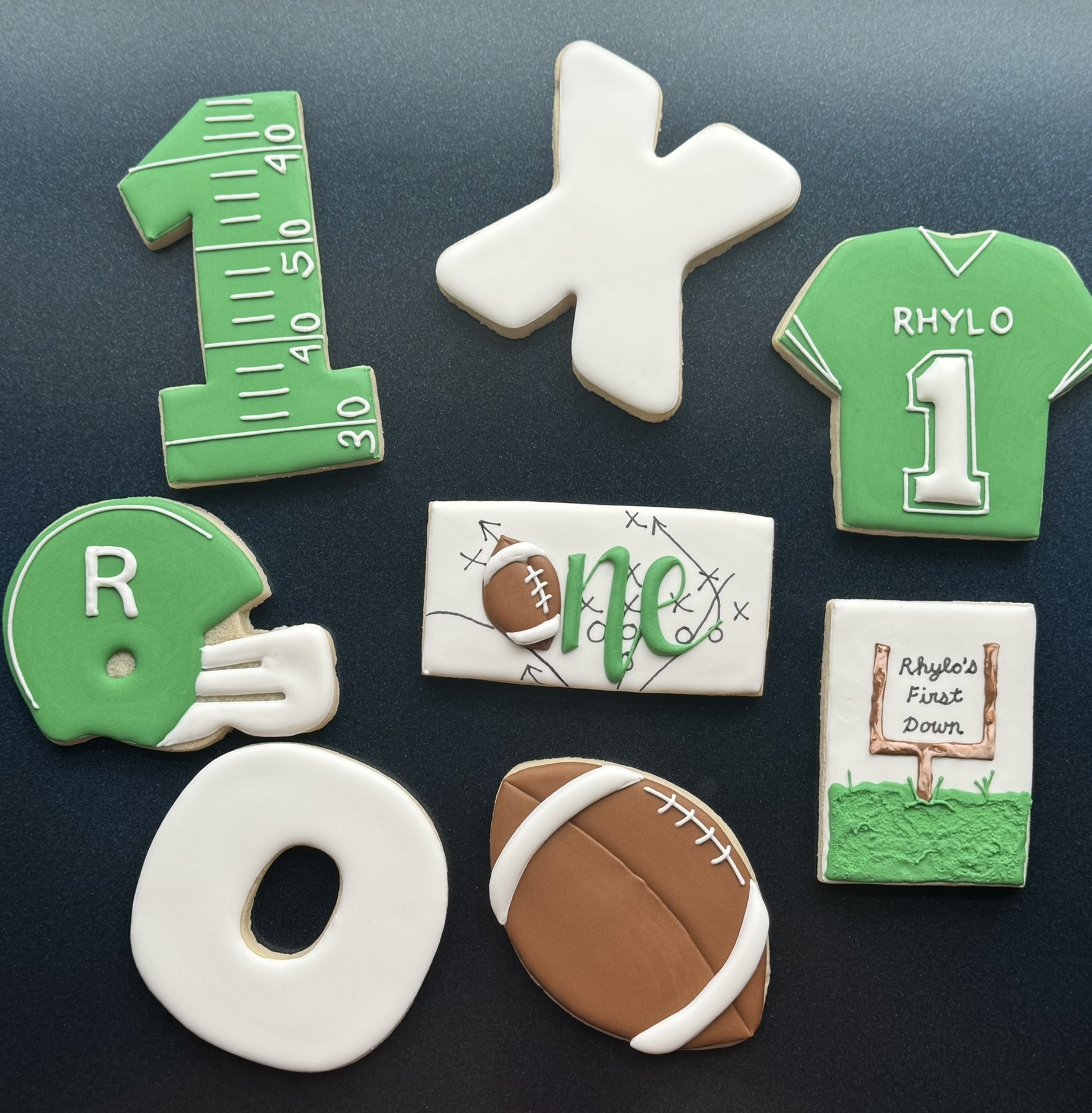 Sports themed custom cookies